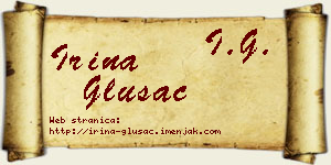 Irina Glušac vizit kartica